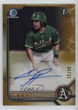 2022 Bowman Chrome Prospect Gold Refractor 12/50 CJ Rodriguez #CPA-CJR Auto 12wc