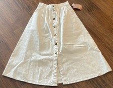 Vintage Cherokee Misses Ivory Denim Skirt NWT Size 12 Made In USA READ