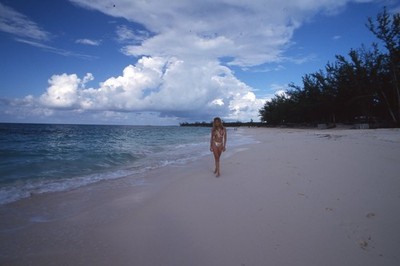 "Unknown" Nude Topless Swimsuit Bikini Model 35mm Slide Transparency#