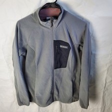 Columbia Sweatshirt Women's M Gray Outdoor Tracks Fleece Jacket Full Zip AL0142