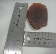 Vtg. Large Sea Glass/Ocean Glass Surf Tumbled 2 by 3 Markings Root Beer Color