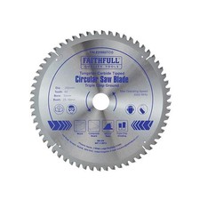  Faithfull TCT Circular Saw Blade Triple Chip Ground 250 x 30mm x 60T NEG FAIZ25