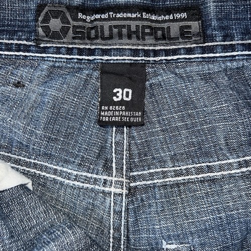 Southpole Shorts Jorts Men's Size 30 Baggy Red Tab 11 Inseam Denim Vintage Y2K - Picture 10 of 13