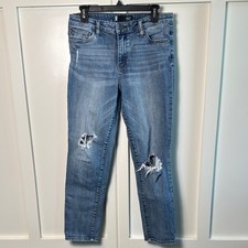 KUT From The Kloth Women Size 6 Catherine Distressed Boyfriend Jeans Blue Denim