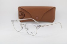 NEW RAY-BAN RB 5154 2001 CLEAR SILVER CLUBMASTER AUTHENTIC EYEGLASSES 49-21