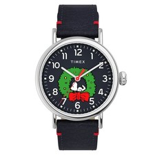 Timex Men's Peanuts Featuring Snoopy Black Dial Watch - TW2U86300
