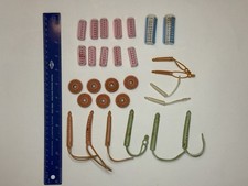 Lot of Vintage Baby Doll Hair Curlers  Rollers, Rubber  Plastic, 29 Pieces