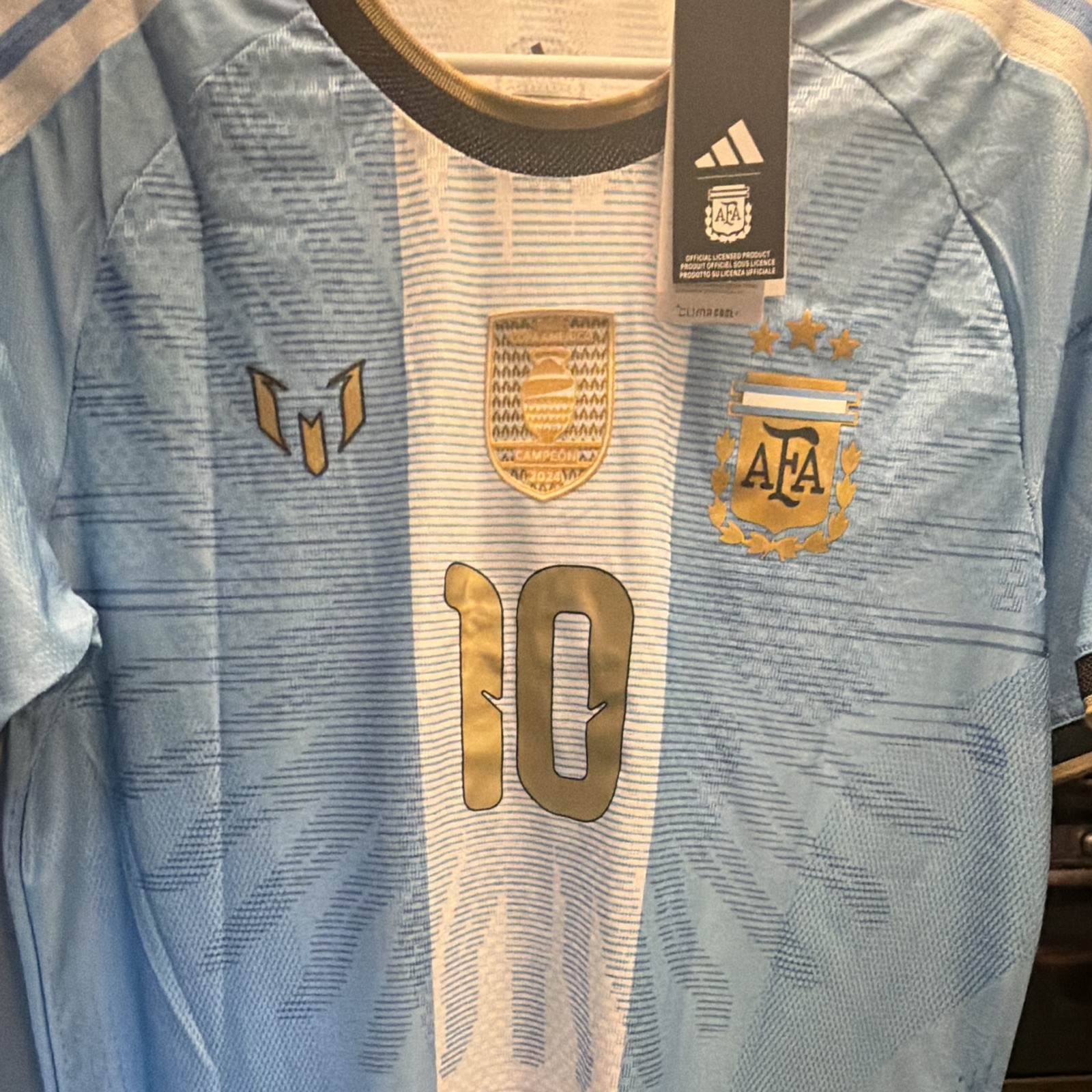 adidas Argentina Lionel Messi #10 Soccer Jersey Men’s Size L Blue White