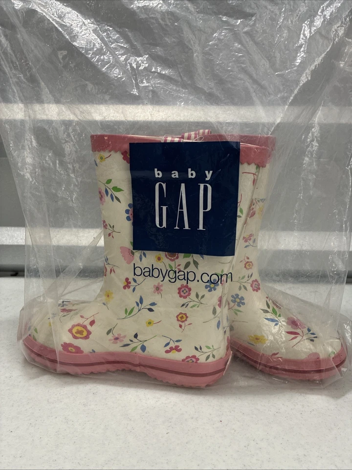 Botas de lluvia florales Baby Gap talla 7/8 para niñas NUEVAS Foto 2 de 4
