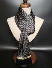 100 Silk mulberry Scarf men women neckerchief Wrap dot black beige QS175-33