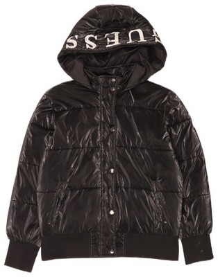 Guess Mädchen wattierte Jacke mit Kapuze 13-14 Jahre schwarz Polyurethan TV10
