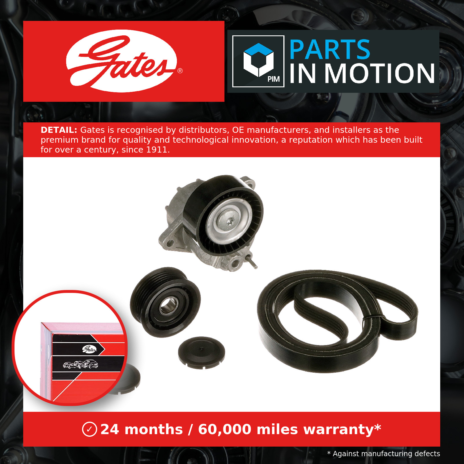 Multi-ribbed V-belt kit K026PK2260 GATES for MERCEDES-BENZ C-CLASS T-Model VIANO - Image 11