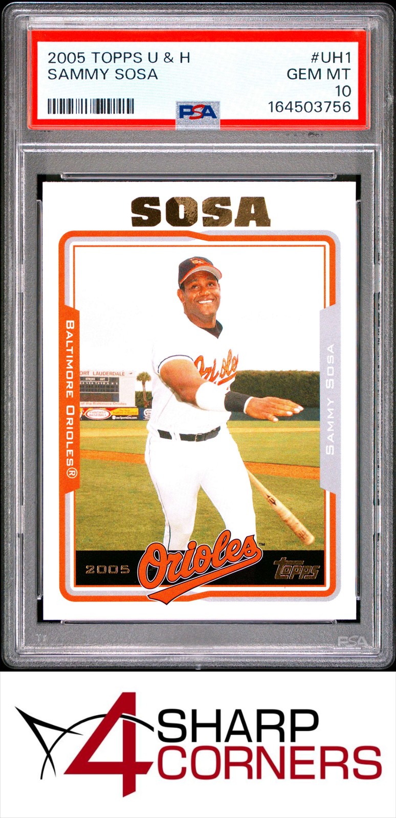 2005 TOPPS UPDATES & HIGHLIGHTS #UH1 SAMMY SOSA POP 3 PSA 10 view 1