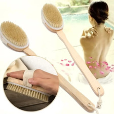 1Pc Wooden Detachable Long Handle Shower Body Brush Bathing Massage Back Body Ex
