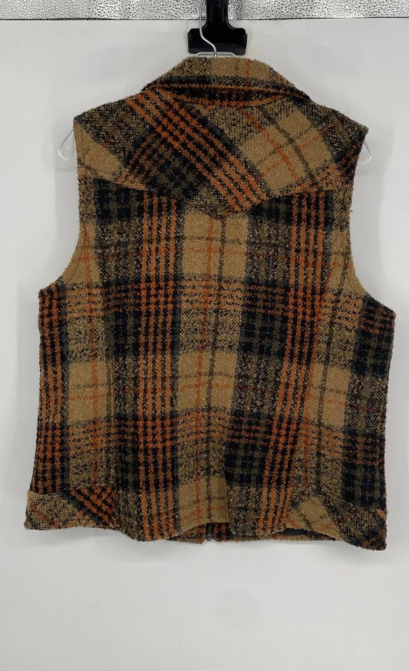 Christopher & Banks Womens Multicolor Plaid Sleeveless Full-Zip Vest Size Large - Image 2 of 4