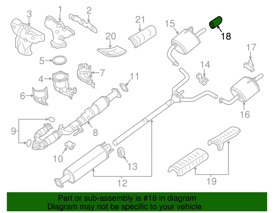 Acabador de extensión de tubo de escape trasero cromado 07-18 Altima 20080JA10A OEM NUEVO Foto 3 de 3