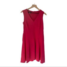 Nine West Pink V-Neck Sleeveless Fit and Flare Dress Size 6