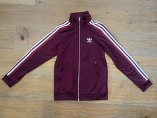 Adidas woman  s Burgundy Track Jacket with White Stripes