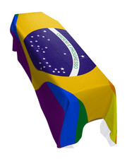 Brazil Pride Coffin Drape Flag - Premium Quality and Made To Order in the UK