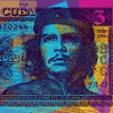 Che Guevara Warhol style print - 3 peso Cuban- Rolled or stretched canvas