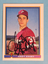 Hand Signed Autographed Andy Ashby 1991 Bowman #485 Baseball Card Phillies ⚾