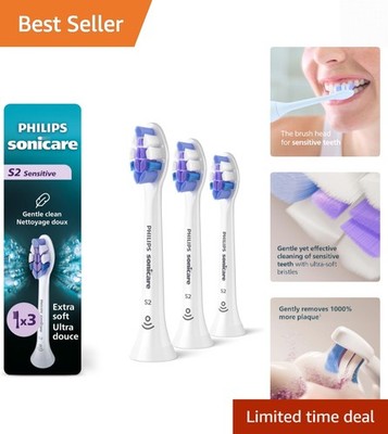S2 Sensitive Electric Toothbrush Heads - Extra Soft, 3-Pack for Gentle Cleaning