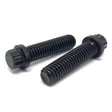 1/4-20x1" Alloy 12 Point Flange Screws Black Oxide Choose Qty
