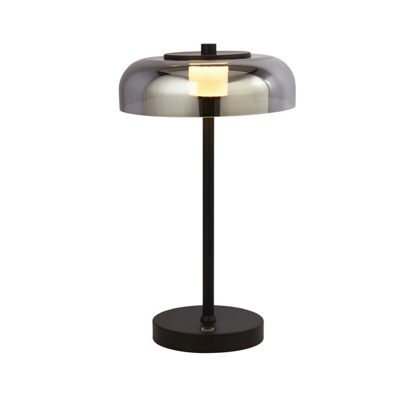 Led Tischlampe Touch 39 Cm Dimmbar Schwarz Grau 3000 K Nachttisch Leuchte-image