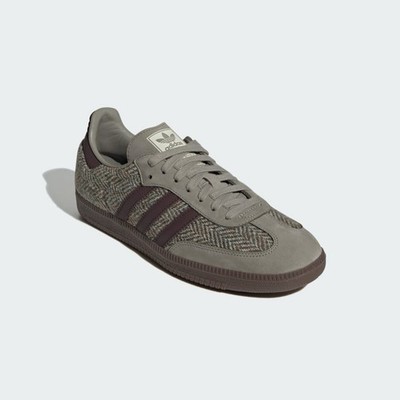 Adidas Samba OG Harris Tweed Shoes - Wonder Beige (Herringbone