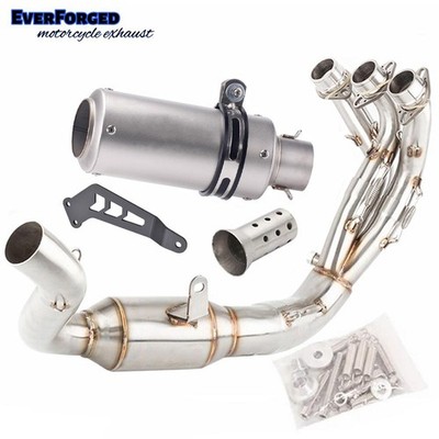 For 2020-2023 Yamaha MT09 Slip-On Full Exhaust Header Link Pipe Muffler Sliver