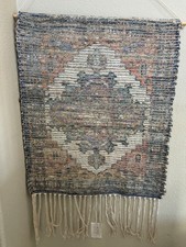 Large Boho Woven Wall Hanging Tapestry 49x31.5 Neutral Textured Fringe Decor Art