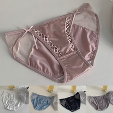 Satin Seiden Slip Unterwäsche Sexy Low Waist Leicht Stretch Sommer Winter Damen