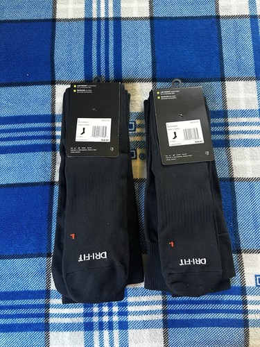 Nike Over The Calf Socks Performance Dri-Fit Knee-High Large L - Black Set Of 2 - Picture 3 of 4