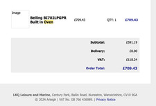 gas oven and hob - Belling BI702LPGPR Built-in oven - Half price!