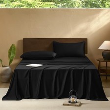 Twin Sheets Set,Luxuriously 400 Thread Count Organic Viscose Derived from Bam...