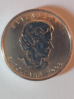 Pièce Argent Canada 2008 1 oz 999 9% Maple Leaf Elizabeth II 5 Dollars.