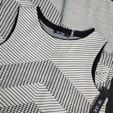 NIC+ZOE Chevron Knit Sweater Dress Creme Brulee Sleeveless Shift Size M NEW