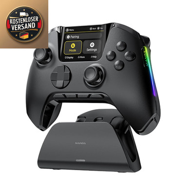 ManbaOne Wireless Gaming Controller RGB Hall-Effekt Stick 1800mAh Ladestation