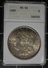1886 - MORGAN - ANACS - MS-64 - VINTAGE GEN 2 HOLDER - NICE PERIPHERAL TONING