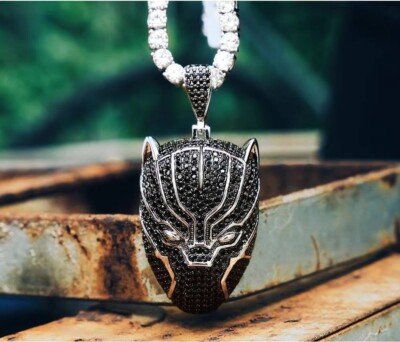 VVS1 Black Panther Moissanite Fully Iced out Men Hip Hop Pendant