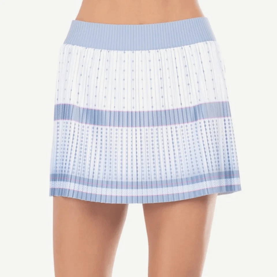 Falda corta tenis bolsillo plisada tiro alto K-Swiss azul blanco talla mediana Foto 2 de 4