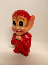 Vintage Original Mischievous Pixie Elf Hand Painted Ceramic Chalk Ware Coin Bank