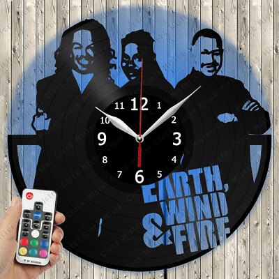 LED Clock Earth, Wind & Fire LED Light Vinyl Record Wall Clock LED Clock 4413