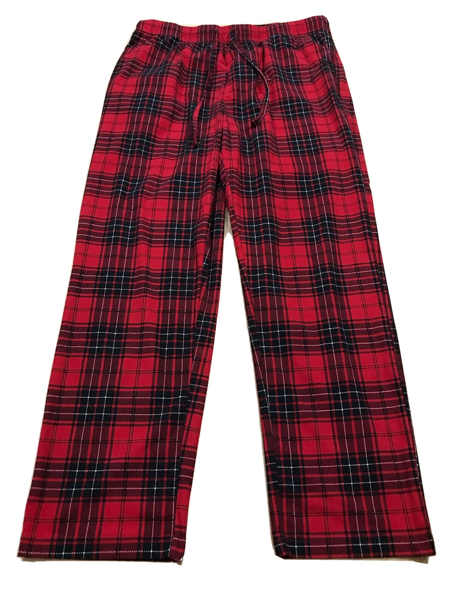 Men s Sleepwear Nautica Red Plaid Pajama Pants W pockets Size Medium