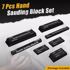 7 Pcs EVA Flexible Foam Sanding Block Set for Waterproof Sanding and Polishing