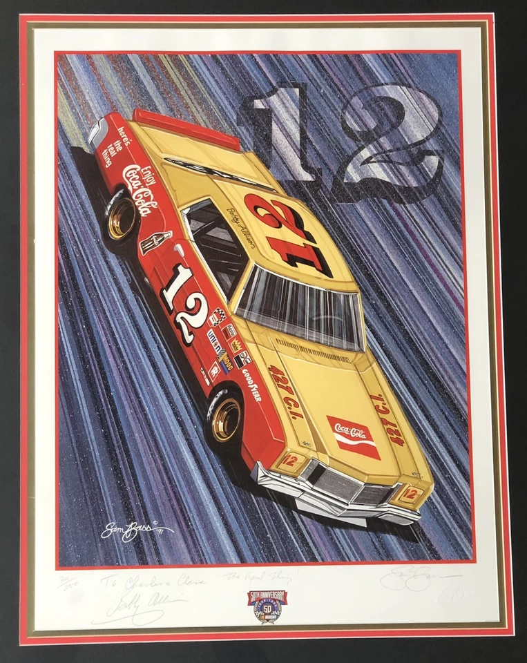 Bajo Sam estampado NASCAR The Red Thing firmado por Bobby Allison 25" numerado 30/250 certificado de autenticidad Foto 2 de 4
