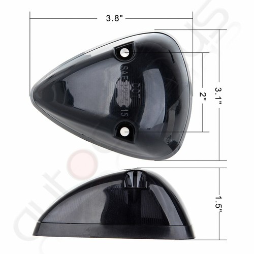 5x Smoke 264141BK Cab Clearance Light Covers w/Base Housing for 9498