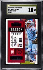 2020 Panini Contenders #14 Yadier Molina PURPLE SGC 10 GOLD LABEL PRISTINE
