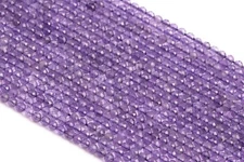 2-3MM Natural Purple Amethyst Beads Grade AAA Faceted Round Loose Beads 15"