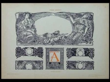ART NOUVEAU GRAPHIC DESIGN - 1910 LITHOGRAPH - ANGIOLO D'ANDREA, TYPOGRAPHY